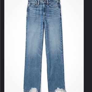 American Eagle Dreamy Drape Super high waisted baggy wide leg jean